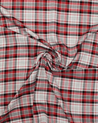 Tern, rød, hvid, sort og lidt sølv - Viskose/polyester/metallic 7 Tern, rød, hvid, sort og lidt sølv - Viskose/polyester/metallic