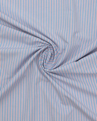Striber, lyseblå, blå, rød og offwhite - Bomuld/polyester