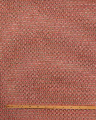 Alternative view of Brokade, mønster i orangerød - Bomuld/polyester