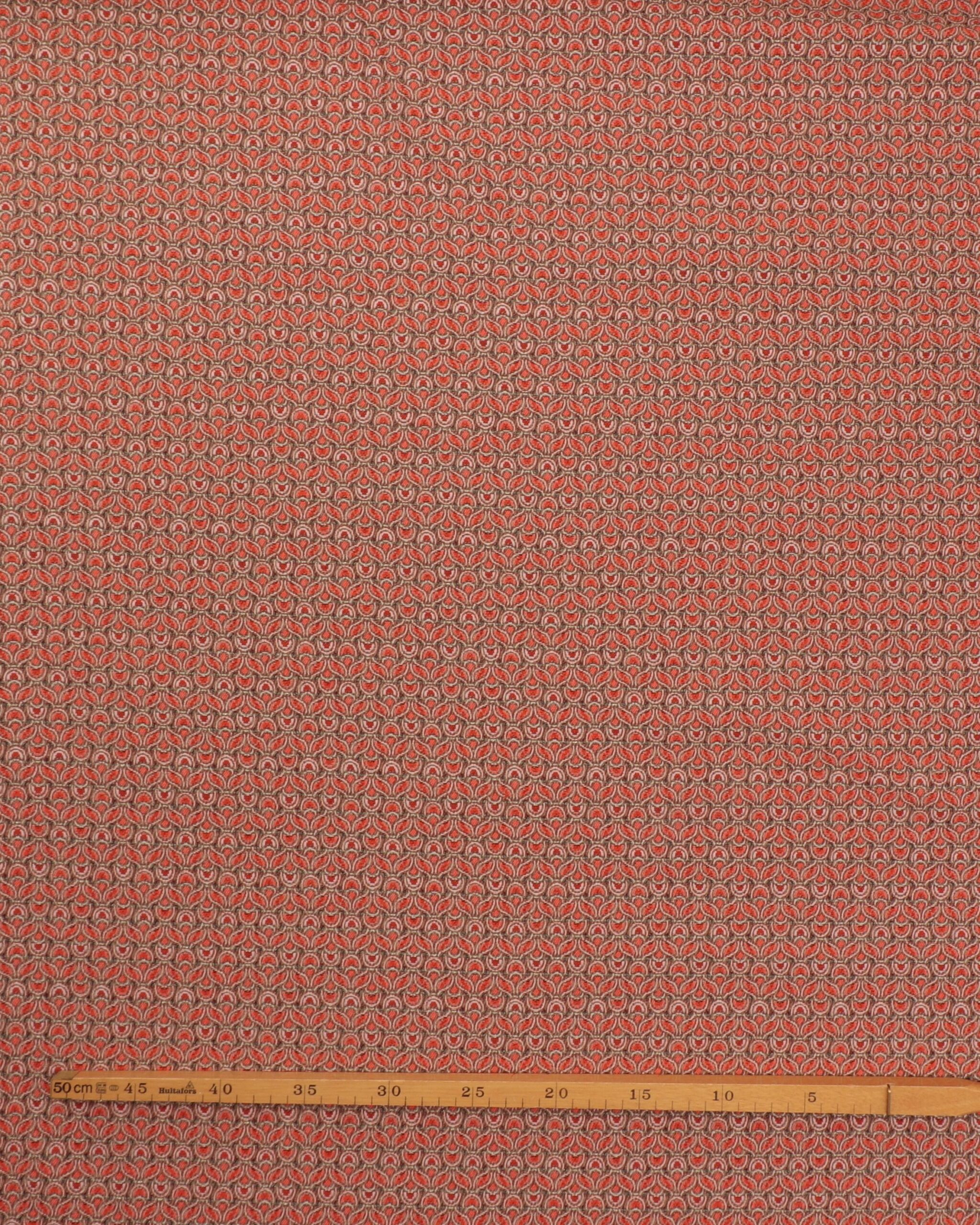 Brokade, mønster i orangerød - Bomuld/polyester 4 Brokade, mønster i orangerød - Bomuld/polyester - Billede 2