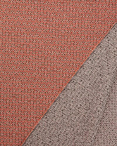 Brokade, mønster i orangerød - Bomuld/polyester 8 Brokade, mønster i orangerød - Bomuld/polyester