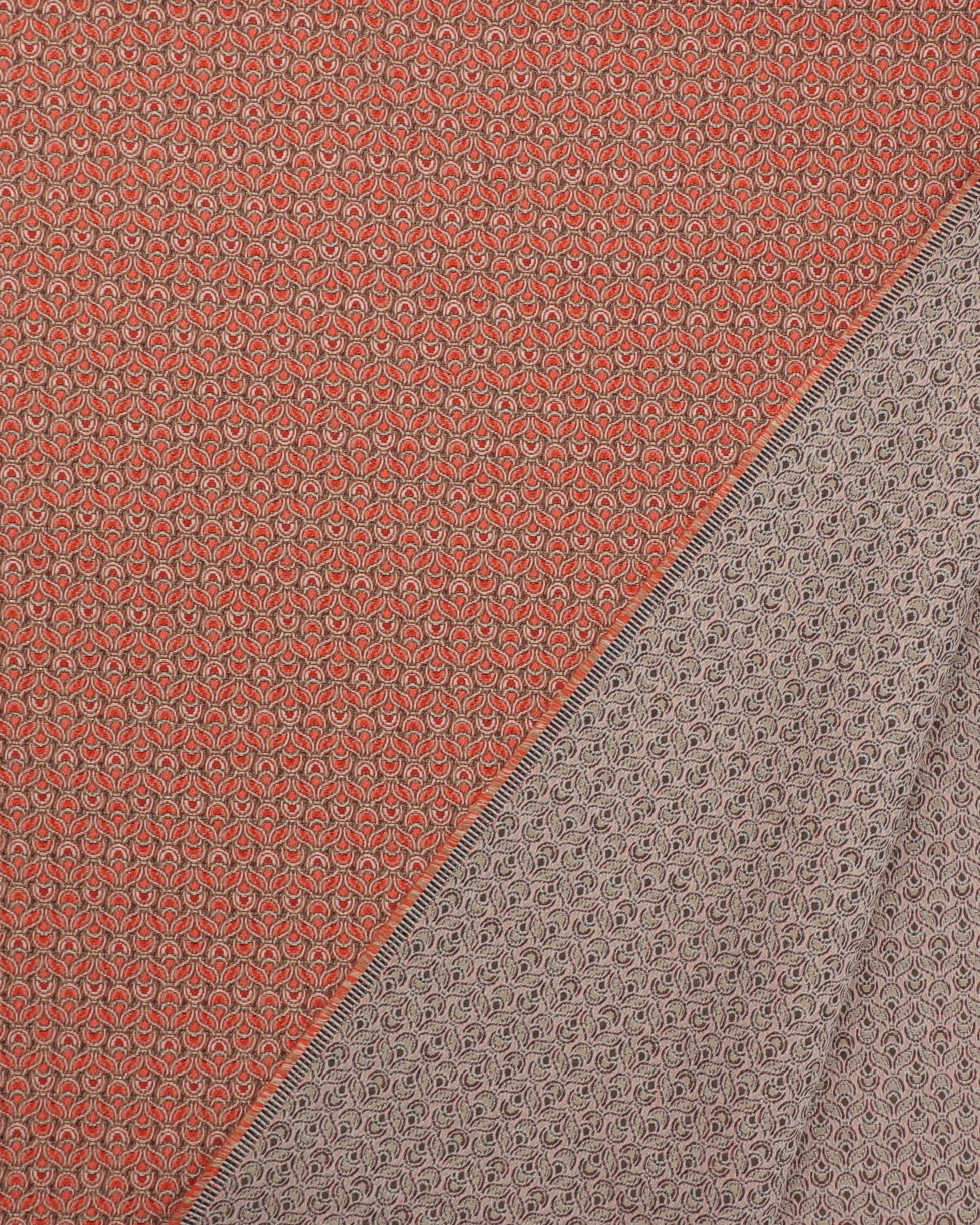 Brokade, mønster i orangerød - Bomuld/polyester 5 Brokade, mønster i orangerød - Bomuld/polyester - Billede 3