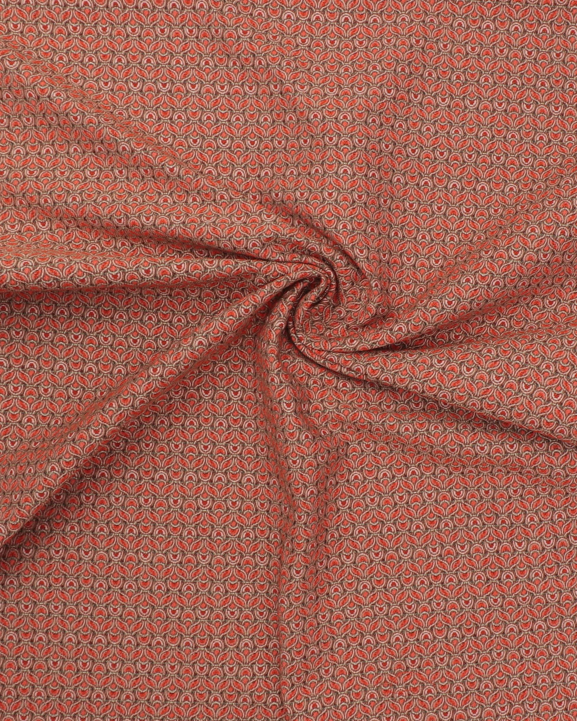 Brokade, mønster i orangerød - Bomuld/polyester 6 Brokade, mønster i orangerød - Bomuld/polyester - Billede 4