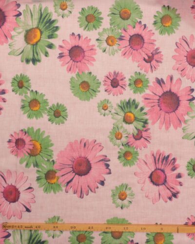 Alternative view of Semitransparent rosa og grønne blomster - Viskose/polyester