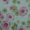 Semitransparent levendel og grønne blomster - Viskose/polyester