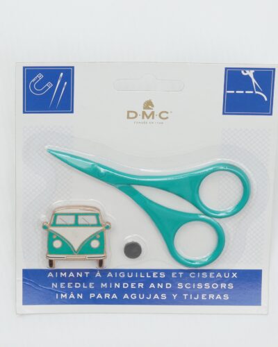 Broderisaks 5,2x9 cm + magnetbroche - koralgrøn