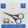 Broderisaks 5,2x9 cm + magnetbroche - sort