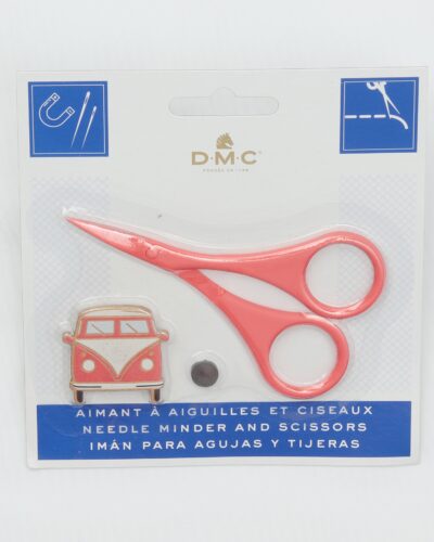 Broderisaks 5,2x9 cm + magnetbroche - koral