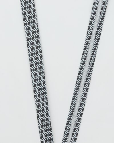 Sort/hvid m. ovaler - 20 mm skråbånd