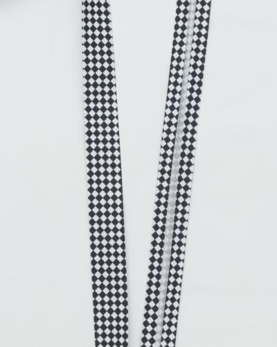 Sort/hvid m. harlekintern - 20 mm skråbånd