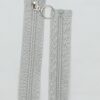 6 mm spiral delbar sølv med glitter lynlås - 50-70 cm