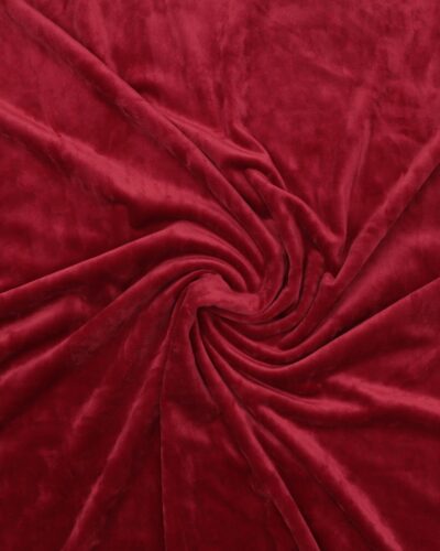 Stræk velour - Mørk hindbærrød