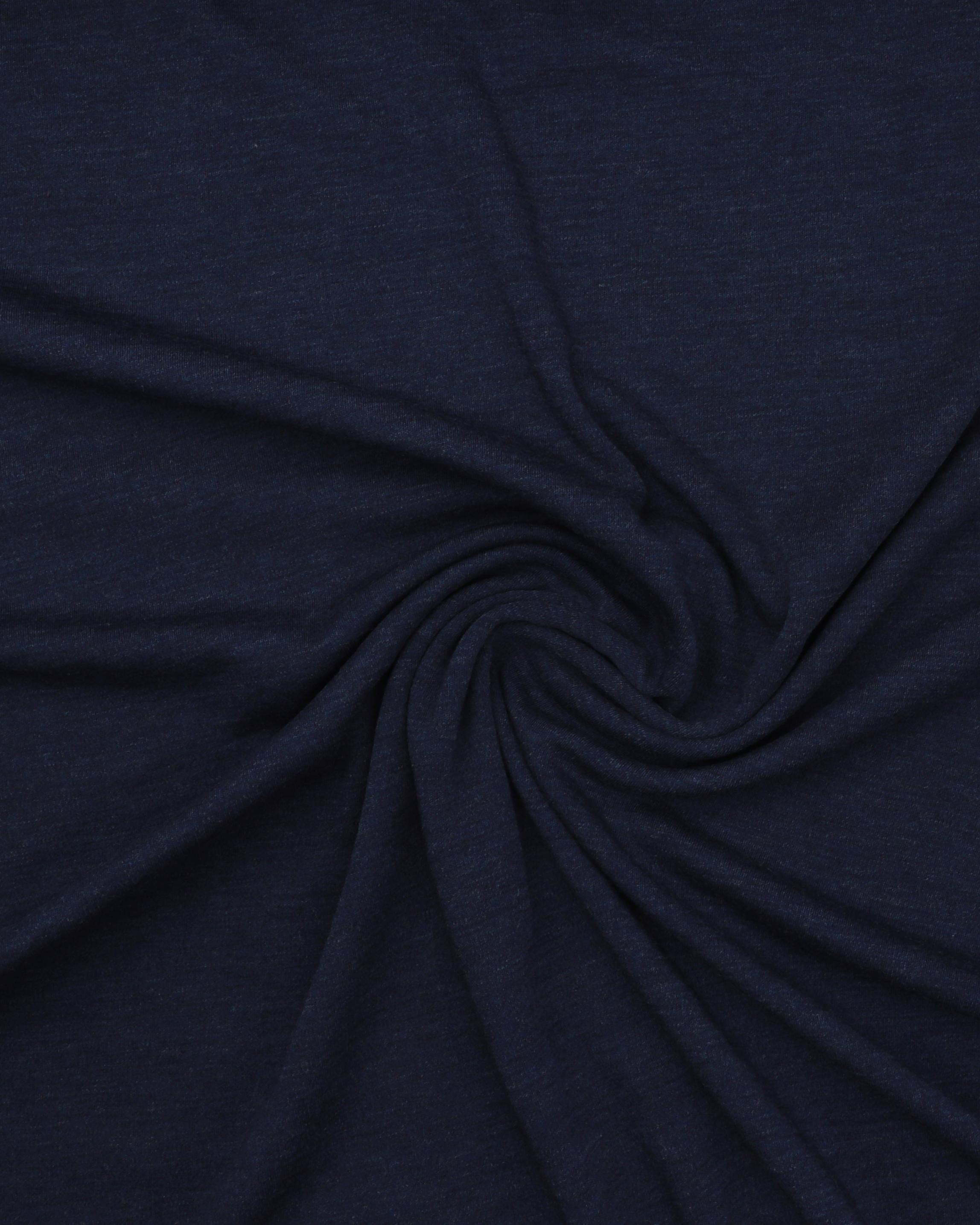 Meleret mørkeblå - Uld jersey (merinould) - 100% Merinould