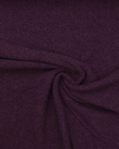Meleret mørkelilla - 100% Uld, fleece (merinould)