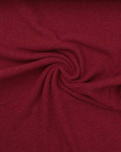 Meleret mørkerød - 100% Uld, fleece (merinould)