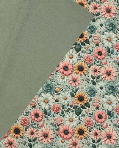 Sart lysegrøn med blomster - Softshell