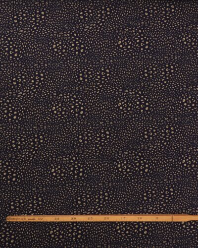 Alternative view of Mørkeblå med lysbrunt mønster - Jersey