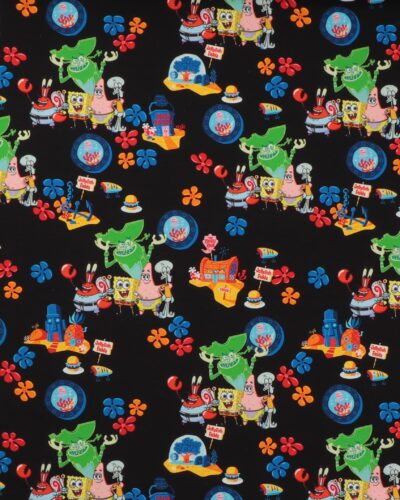 Svampebob Firkant og venner på sort bund - Jersey