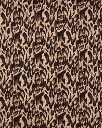 Dyremønster sort/brun/varm beige - Jersey