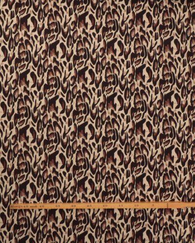 Alternative view of Dyremønster sort/brun/varm beige - Jersey