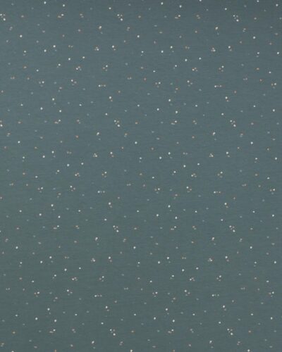 Petrol med små prikker i lys creme, grå og pudder - Jersey