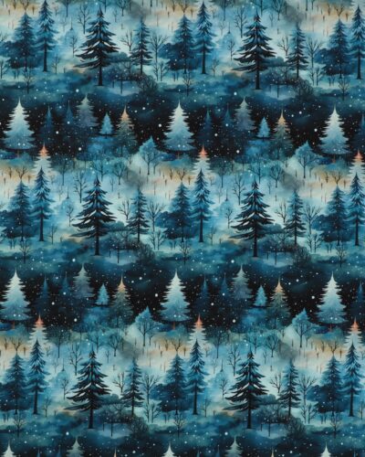 Graner i blå farver - French Terry