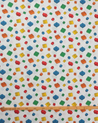 Alternative view of Hvid med legoklodser - Bomuld