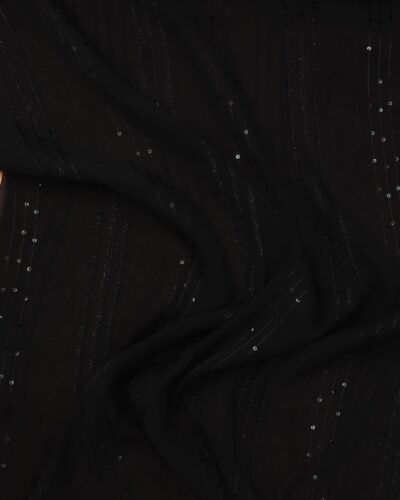 Sort med palietter - Chiffon, polyester