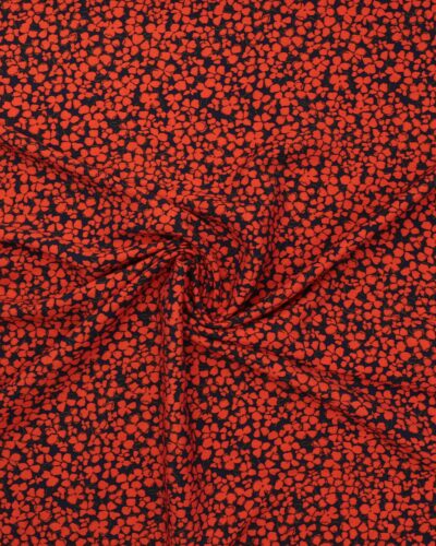 Orangerøde blomster - Viskose/polyester 7 Orangerøde blomster - Viskose/polyester