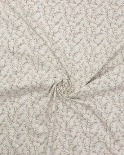 Offwhite med brun og beige - Bomuld