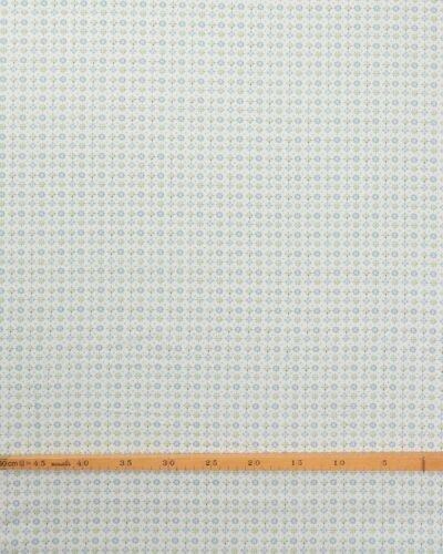 Alternative view of Blågrå, grønt mønster på hvid bund - Patchwork