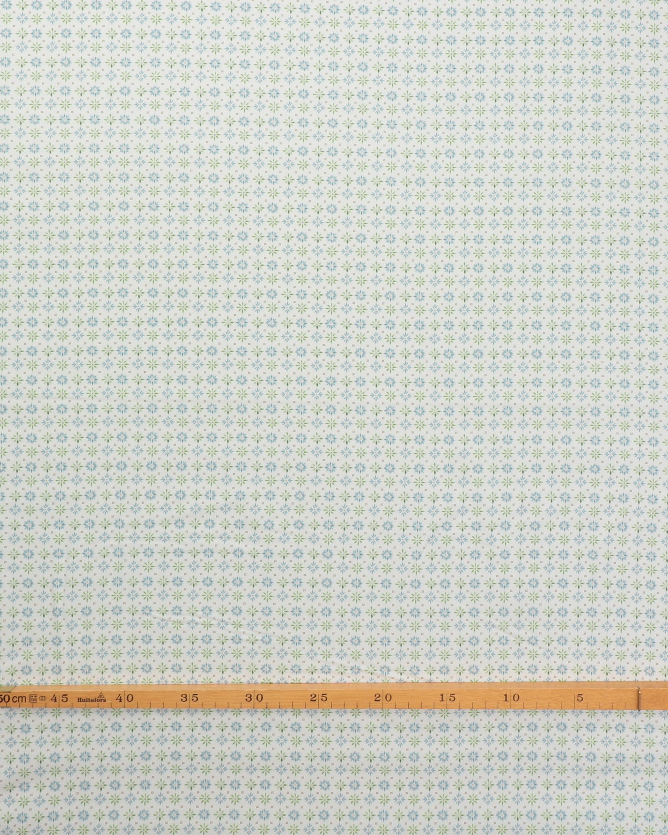 Blågrå, grønt mønster på hvid bund - Patchwork 4 Blågrå, grønt mønster på hvid bund - Patchwork - Billede 2