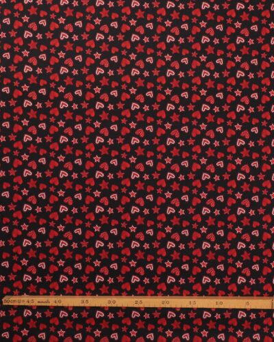 Alternative view of Sort med røde hjerter og stjerner - Patchwork
