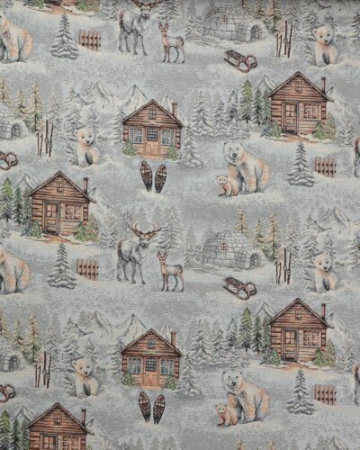 Hytter, igloer og isbjørne med sølv - Gobelin