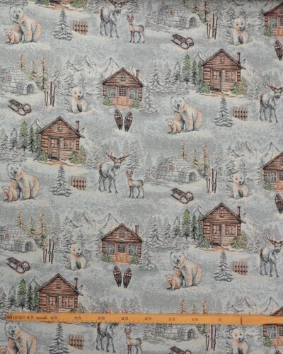 Alternative view of Hytter, igloer og isbjørne med sølv - Gobelin