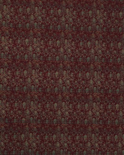 Brokade, mønster i bordeaux/grøn og guld - Bomuld/polyester