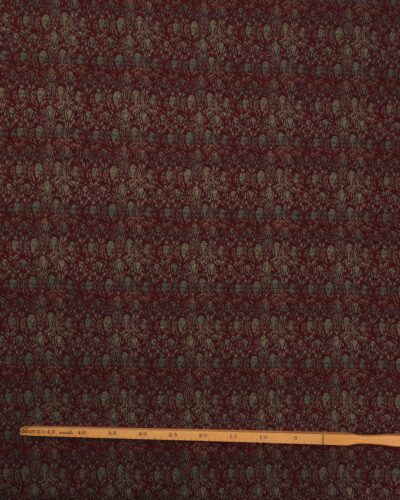 Alternative view of Brokade, mønster i bordeaux/grøn og guld - Bomuld/polyester