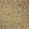 Brokade, Beige med grønlige blomster med guld - Polyester