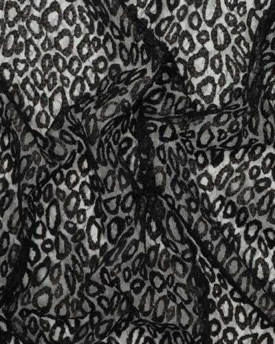 Sort tyl med sort mønster og matte sorte palietter - Polyester