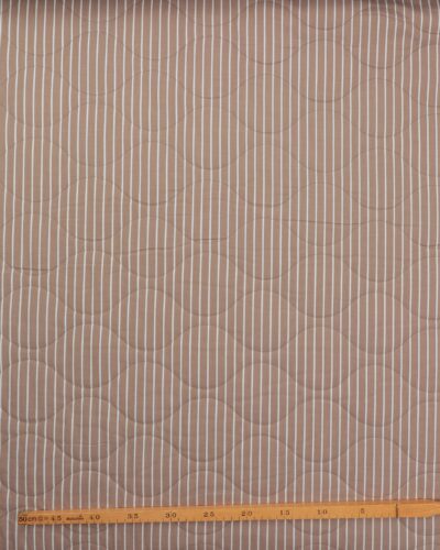 Alternative view of Lysebrun med hvide striber - tosidet, vatteret og quiltet