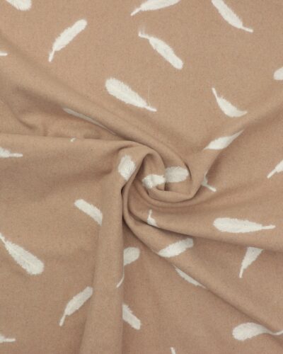 Lysebrun med fjer - Uld/polyester