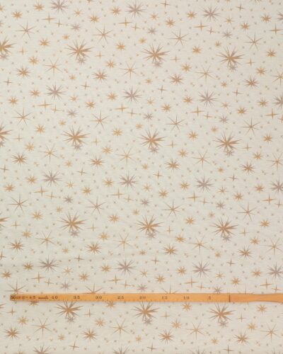 Alternative view of Guldstjerner på hørfarvet bund - Skridsikker tekstilvoksdug