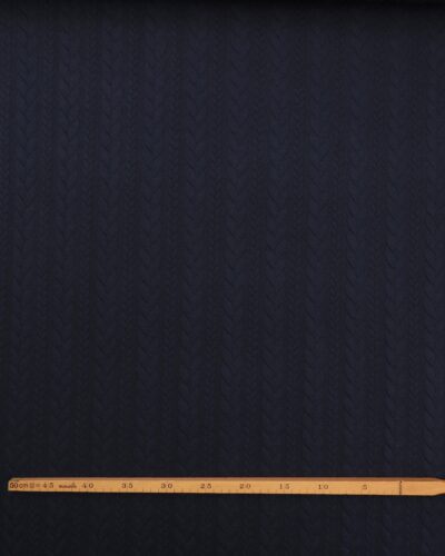 Alternative view of Mørkeblå med snoninger - Quiltet jersey