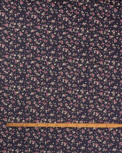 Alternative view of Auberginefarvet med blomster - Babyfløjl