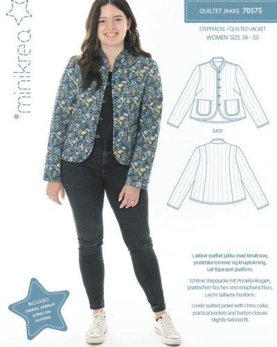 Quiltet jakke str. 34-50 - Minikrea 70575