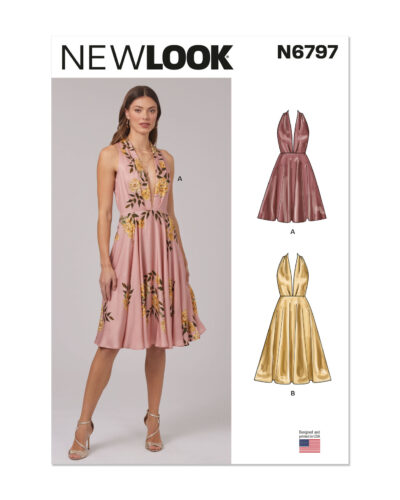 Kjole med halterneck - str. 34-44