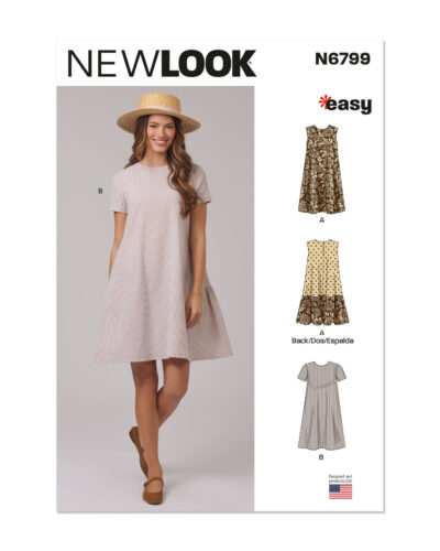 Løssiddende kjole - str. 30/32 - 50/52