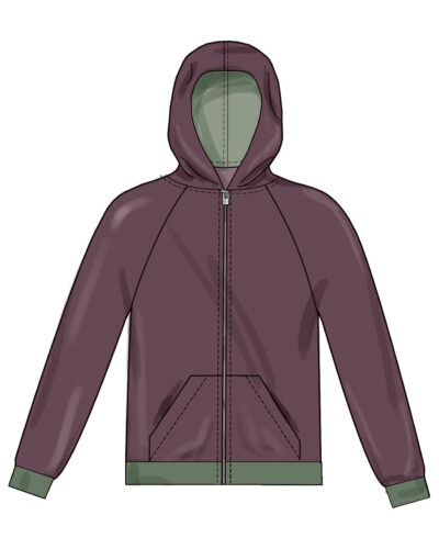 Hoodie - unisex str. S-XXL (Jersey og strikstof)