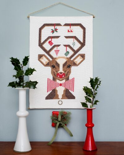 Juleophæng med Rudolf - ca. 35x50 cm