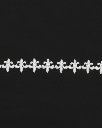 Hvid med ornament - 30 mm